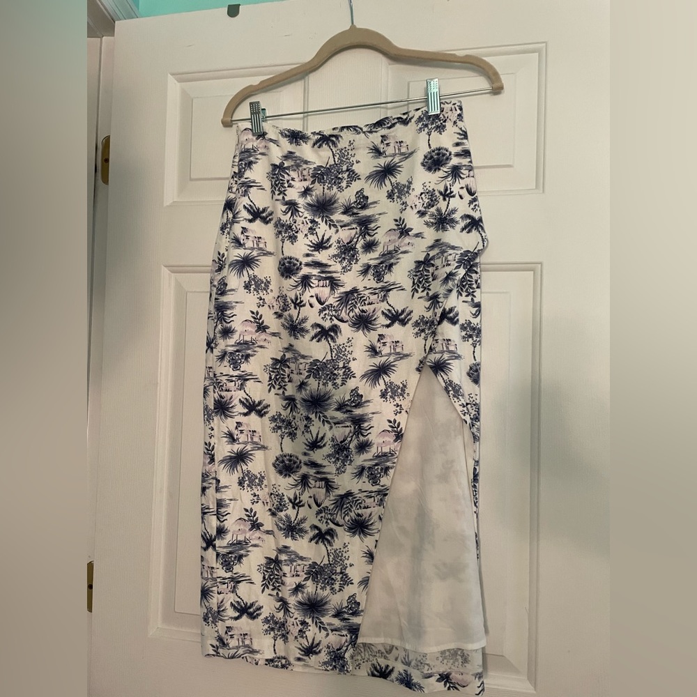 Abercrombie & Fitch Linen-Blend Midi Skirt